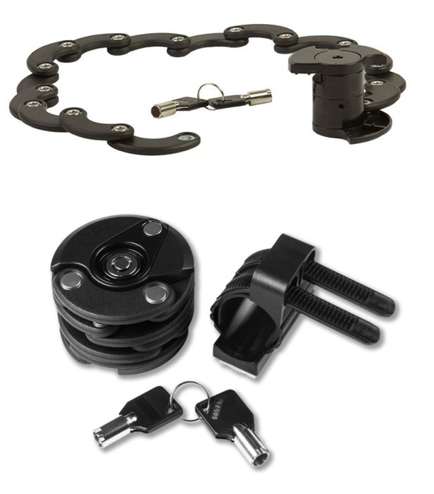 Folding lock — 3 mm steel, push-to-lock
