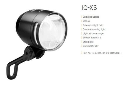 Busch & Müller Lumotec IQ-XS dynamo front light — 70 lux