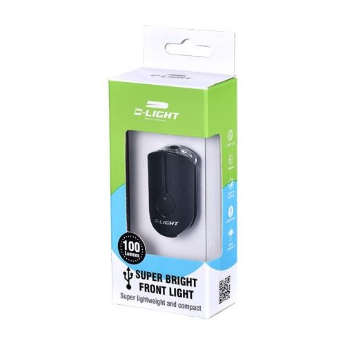 D-Light front light — 100 lumens, compact, USB