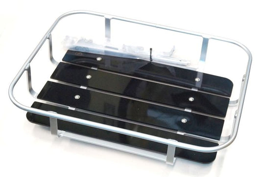 Front tray basket — alloy and slats, 50 × 39 cm